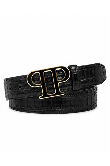 PHILIPP PLEIN Casual-Gürtel COCCO 0293 | black/lightgold