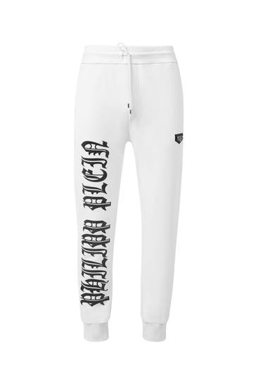 PHILIPP PLEIN Sweatpant GOTHIC PLEIN 01 | white Loose Fit