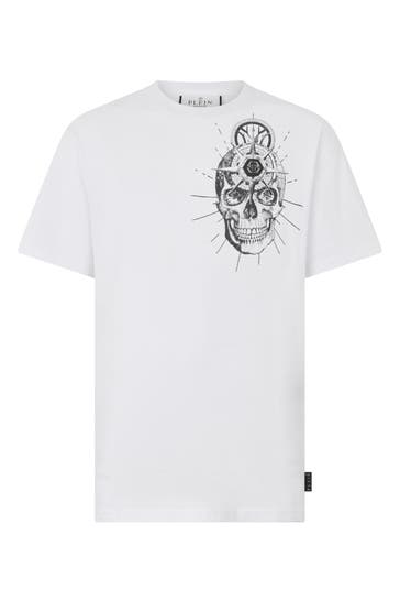 PHILIPP PLEIN Kurzarm-Rundhals-T-Shirt SKULL