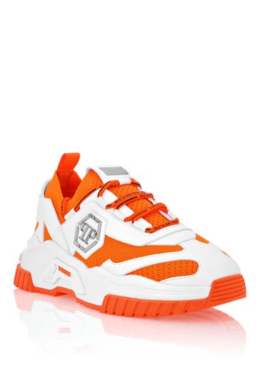 PHILIPP PLEIN Sneaker PREDATOR 0186 | White/orangefluo