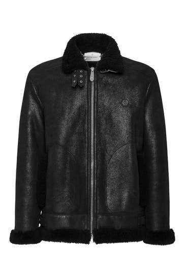PHILIPP PLEIN Lederjacke 0202 | black/black