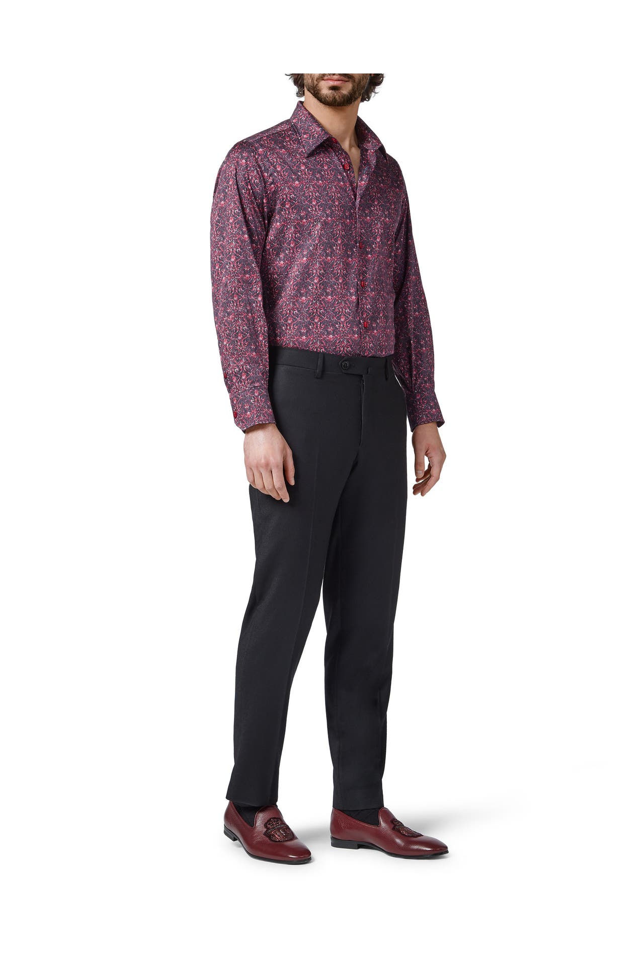 BILLIONAIRE Business-Hemd CREST 1302 | red/black Slim Fit, Bild 1