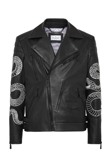 PHILIPP PLEIN Lederjacke SNAKE 02 | black