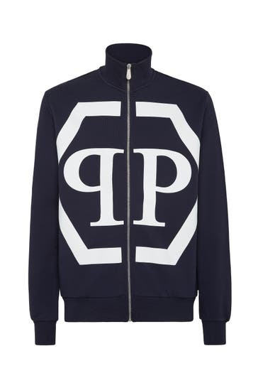 PHILIPP PLEIN Sweatjacke HEXAGON 2401 | bluenavy/white