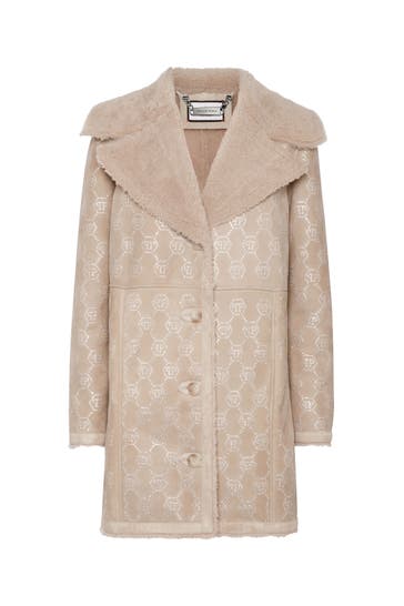 PHILIPP PLEIN Lederjacke MONOGRAM 06 | beige