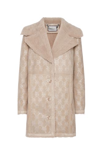 PHILIPP PLEIN Lederjacke MONOGRAM 06 | beige