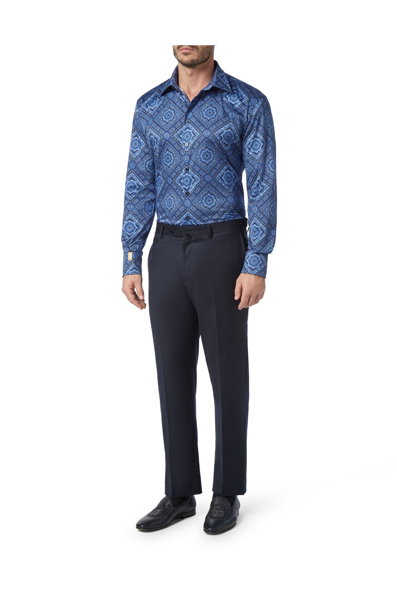 BILLIONAIRE Business-Hemd PAISLEY 14 | darkblue Slim Fit, Bild 1