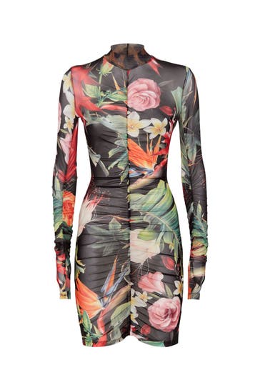 PHILIPP PLEIN Kleid FLOWERS 0221 | black/multicolored