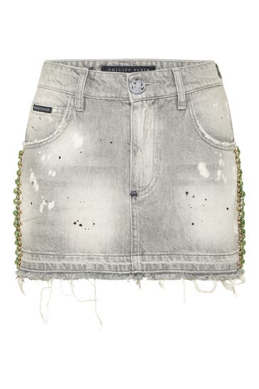PHILIPP PLEIN Jeansrock 10GX | ConcreteGrey