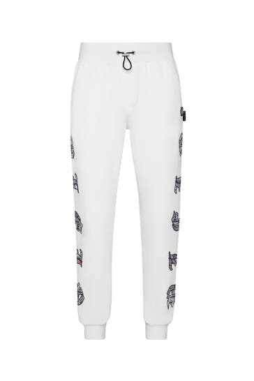 PHILIPP PLEIN Sweatpant GOTHIC PLEIN 01 | white Loose Fit
