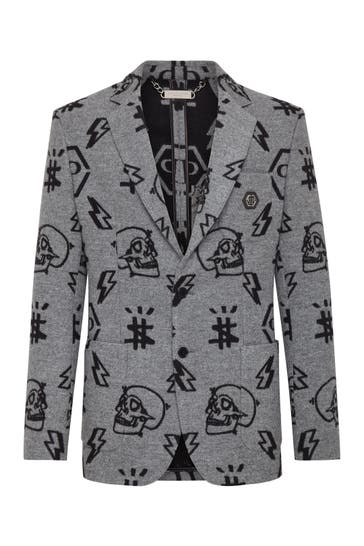 PHILIPP PLEIN Business-Sakko SKULL 10 | grey Slim Fit