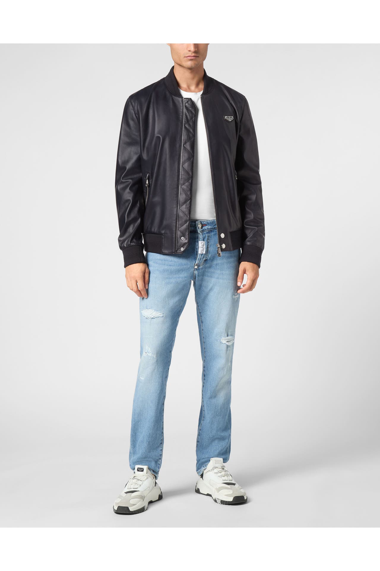 PHILIPP PLEIN Lederjacke ICONIC PLEIN 14 | darkblue, Bild 1