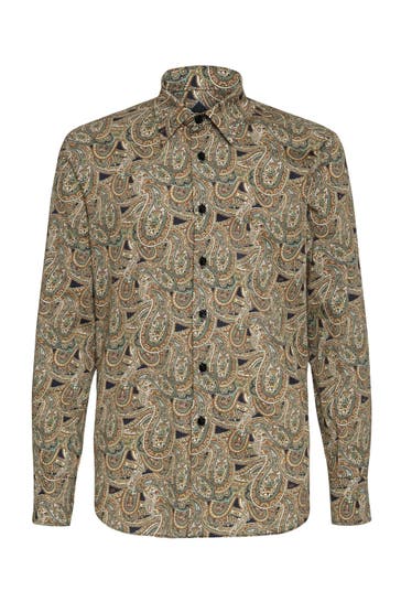 BILLIONAIRE Business-Hemd PAISLEY 0209 | black/yellow Slim Fit