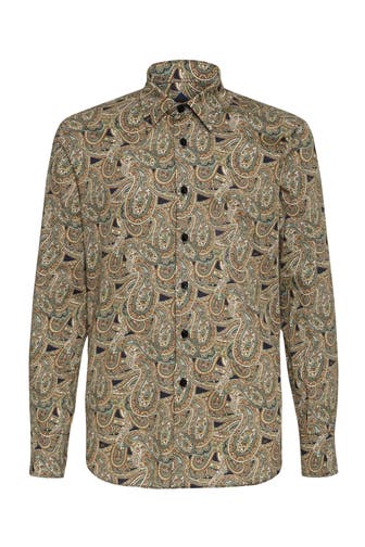 BILLIONAIRE Business-Hemd PAISLEY 0209 | black/yellow Slim Fit