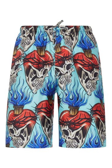 PHILIPP PLEIN Short TATTOO 22 | turquoise Wide/ Loose Fit