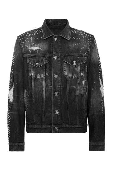 PHILIPP PLEIN Jeansjacke 10FO | FogGrey