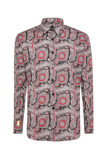 BILLIONAIRE Business-Hemd PAISLEY 0213 | black/red Slim Fit