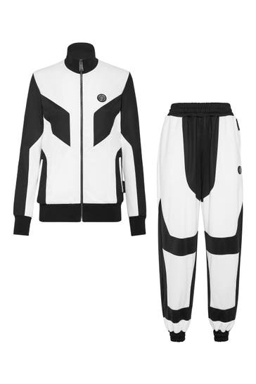 PLEIN SPORT Sweatjacke STATEMENT 0102 | white/black