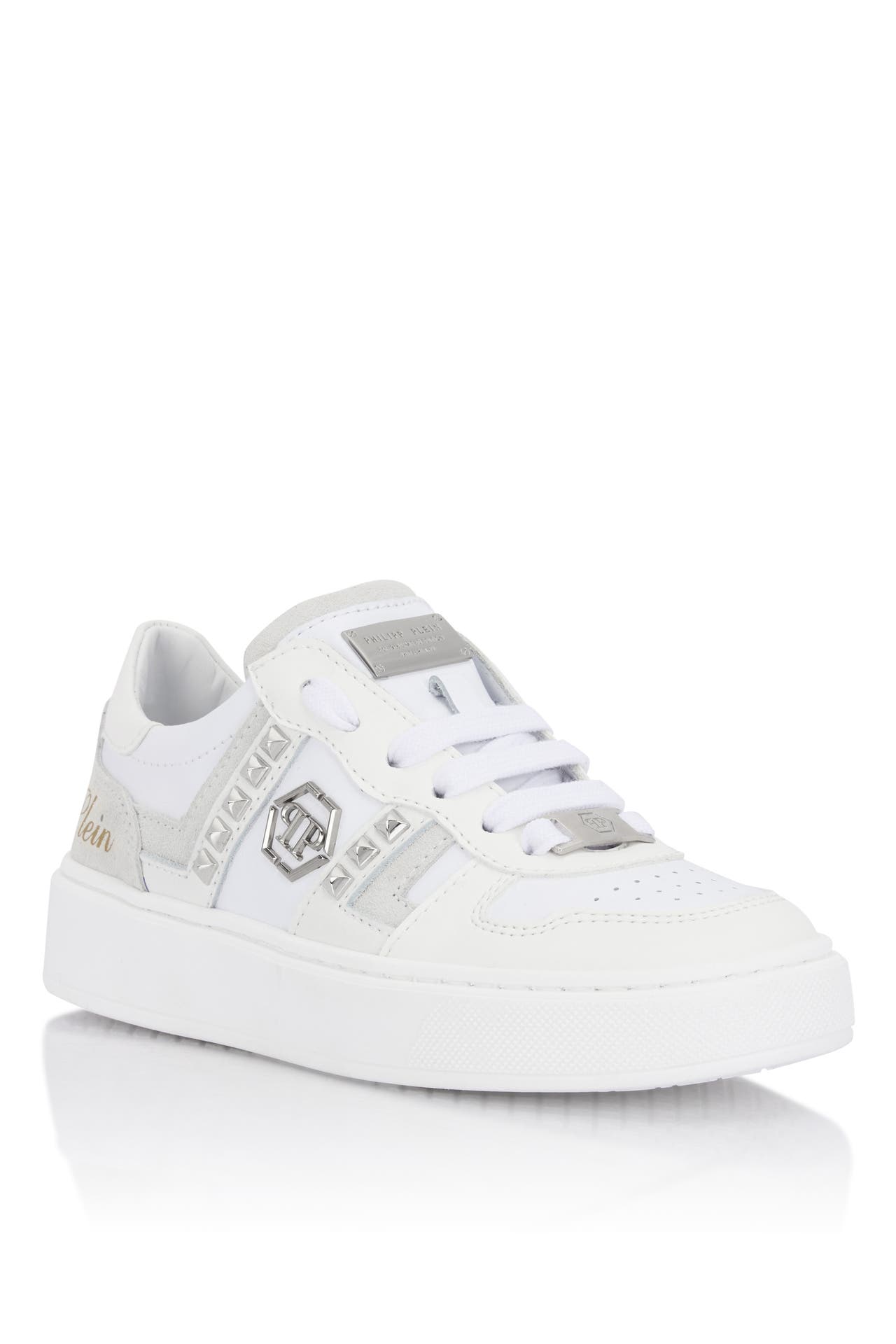 PHILIPP PLEIN Mix Materials Low-Top Sneakers with Studs, Bild 1