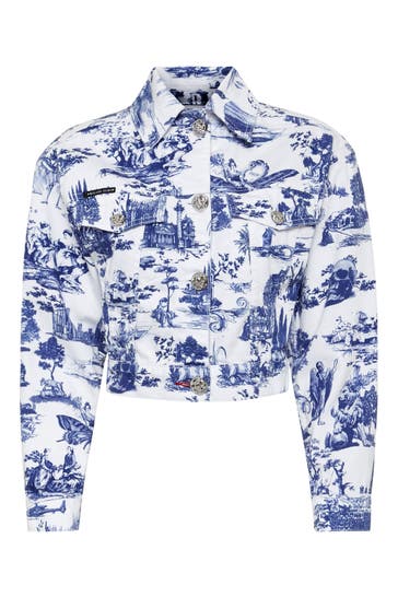 PHILIPP PLEIN Jeansjacke EN PLEIN AIR 0124 | white+navy