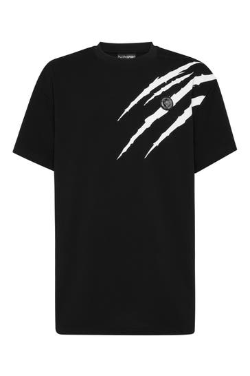 PLEIN SPORT Kurzarm-Rundhals-T-Shirt SCRATCH