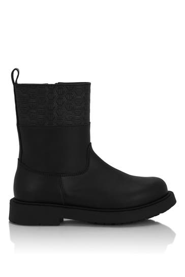 PHILIPP PLEIN Leather Low Boots Monogram