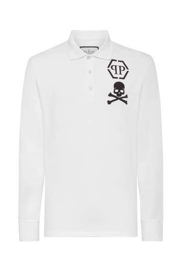 PHILIPP PLEIN Polo-Shirt SKULL&BONES 01 | white
