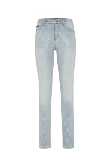 PHILIPP PLEIN Jeans MONOGRAM 07GR | GrisailleTurquoise Highwaist