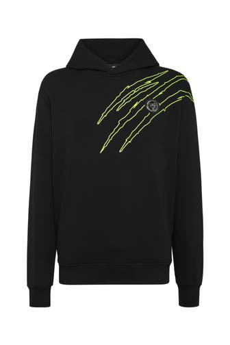 PLEIN SPORT Hoodie SCRATCH 0229 | black/yellowfluo