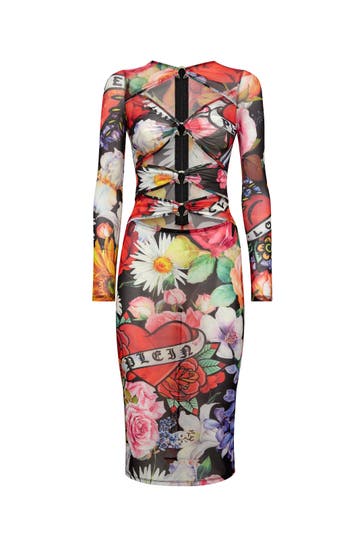 PHILIPP PLEIN Kleid LOVE 0221 | black/multicolored
