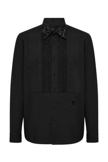 PHILIPP PLEIN Business-Hemd SKULL&BONES 0202 | black/black Slim Fit
