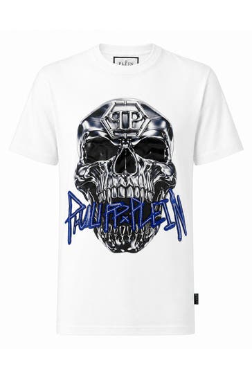 PHILIPP PLEIN Kurzarm-Rundhals-T-Shirt SKULL