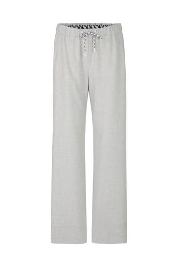 MARC CAIN Business-Hose WASHINGTON silver grey Wide/ Loose Fit