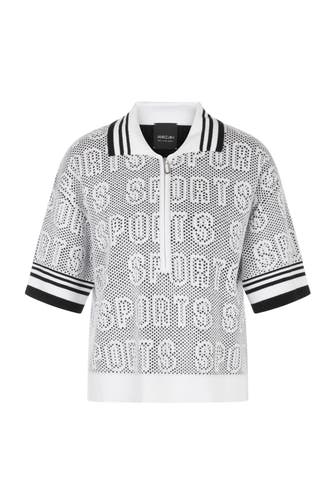 MARC CAIN Polo-Shirt white and black