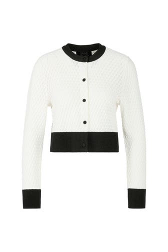 MARC CAIN Strickjacke white and black