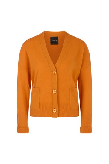 MARC CAIN Strickjacke bright pumpkin