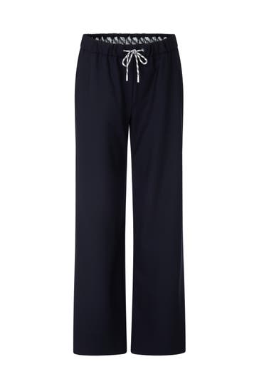 MARC CAIN Business-Hose WASHINGTON navy Wide/ Loose Fit