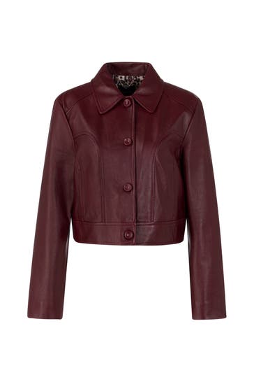 MARC CAIN Lederjacke bright maroon