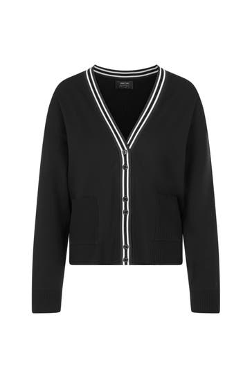 MARC CAIN Strickjacke black and white