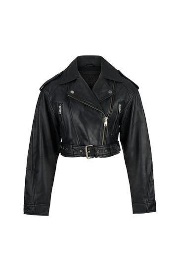 TRUEPRODIGY Lederjacke Rosa Schwarz