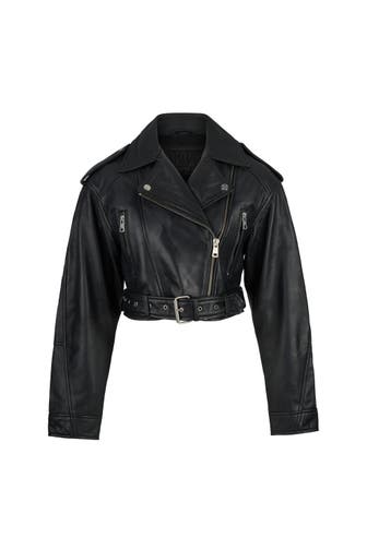 TRUEPRODIGY Lederjacke Rosa Schwarz