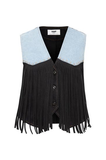 MAVI Übergangsjacke BRENNA Blocking Fringe Denim