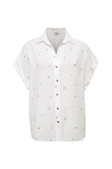 MAVI Blusenshirt SHORT SLEEVE WOVEN SHIRT Small Stroke Shell Print