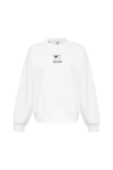 MAVI Sweatshirt DOG PRINTED SWEATSHIRT Coconut Milk