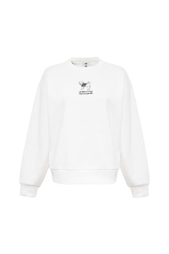 MAVI Sweatshirt DOG PRINTED SWEATSHIRT Coconut Milk