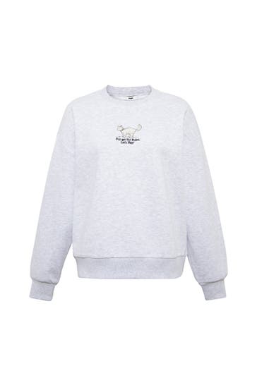 MAVI Sweatshirt CAT PRINTED SWEATSHIRT Mid Grey Melange
