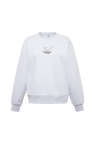 MAVI Sweatshirt CAT PRINTED SWEATSHIRT Mid Grey Melange