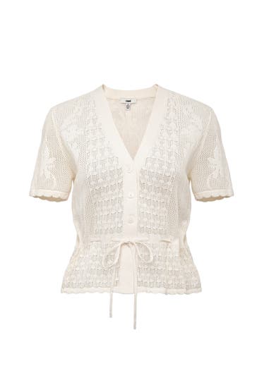 MAVI Sweatshirt SHORT SLEEVE CARDIGAN Antique White