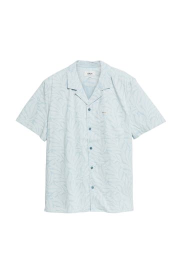 S.OLIVER Kurzarmhemd 51A2_arktisblau Loose Fit