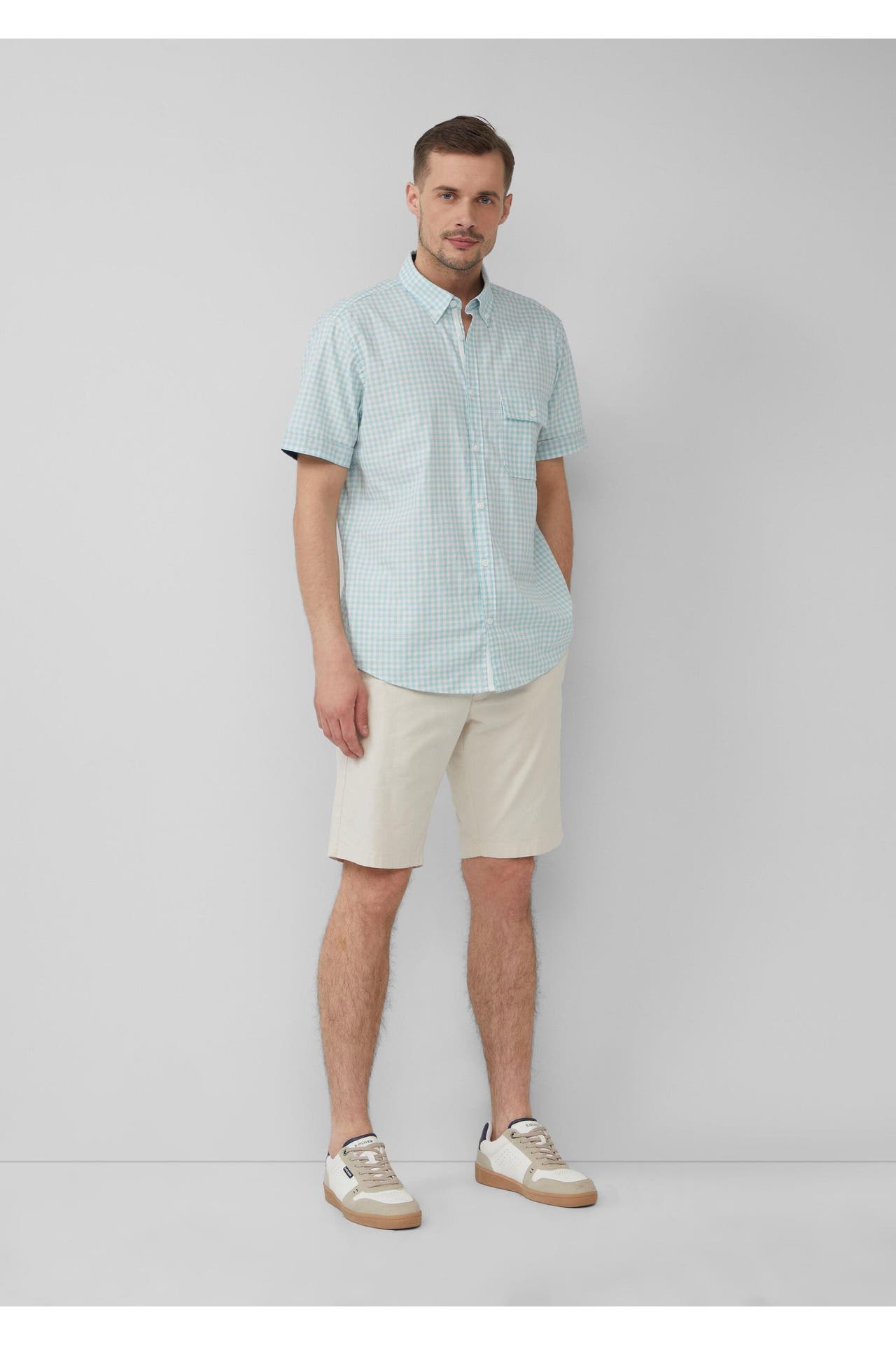 S.OLIVER Kurzarmhemd 65N1_minze Regular Fit, Bild 1